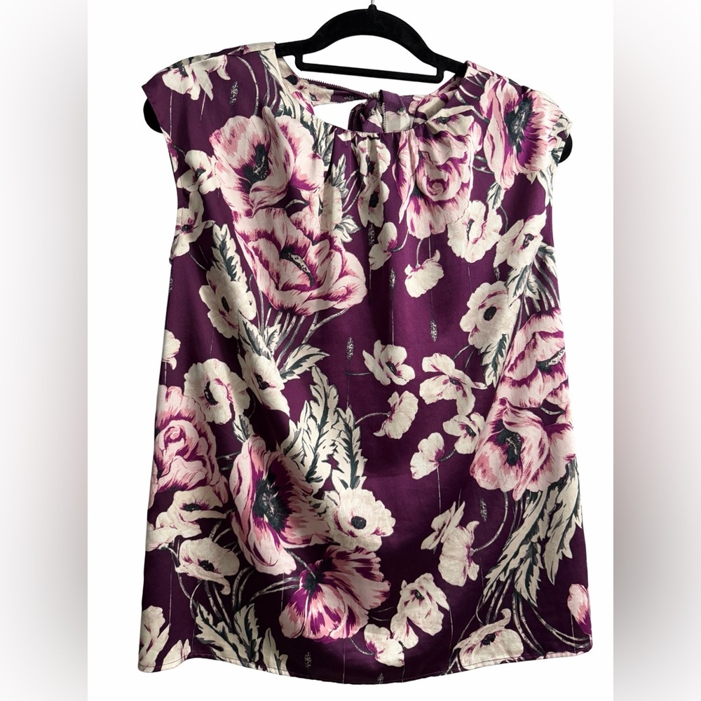 Ann Taylor Purple Floral Blouse